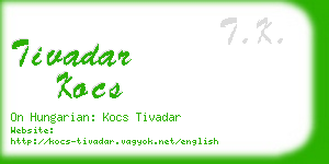 tivadar kocs business card